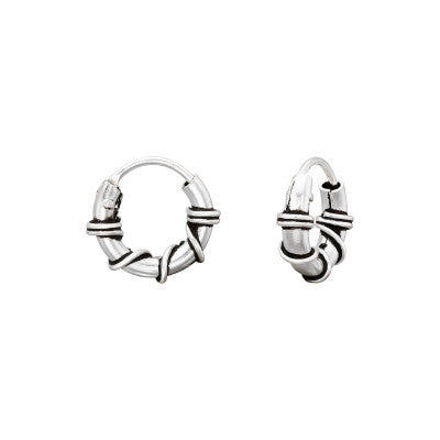 Tiny Boho sterling silver 925 hoop earrings