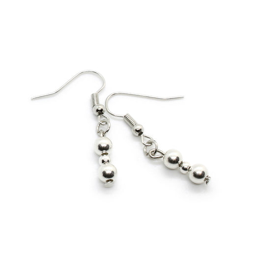 Sterling Silver Beaded Hook Earrings