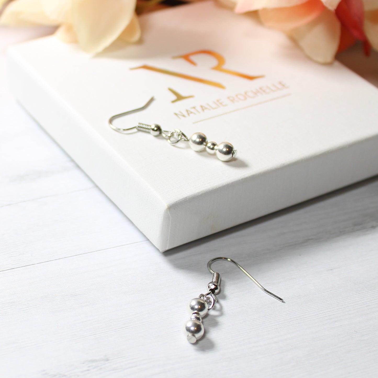 Sterling Silver Beaded Hook Earrings