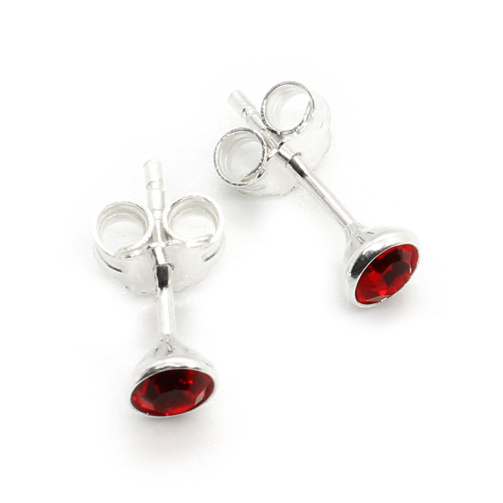 Sterling Silver Birthstone Ear Studs