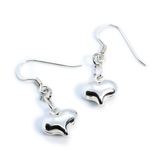 Sterling Silver Heart Hook Earrings