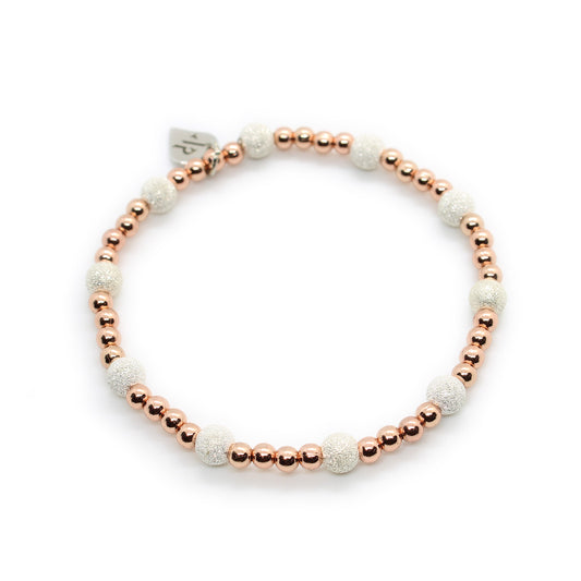 Rose Gold and Frosted Silver Bracelet