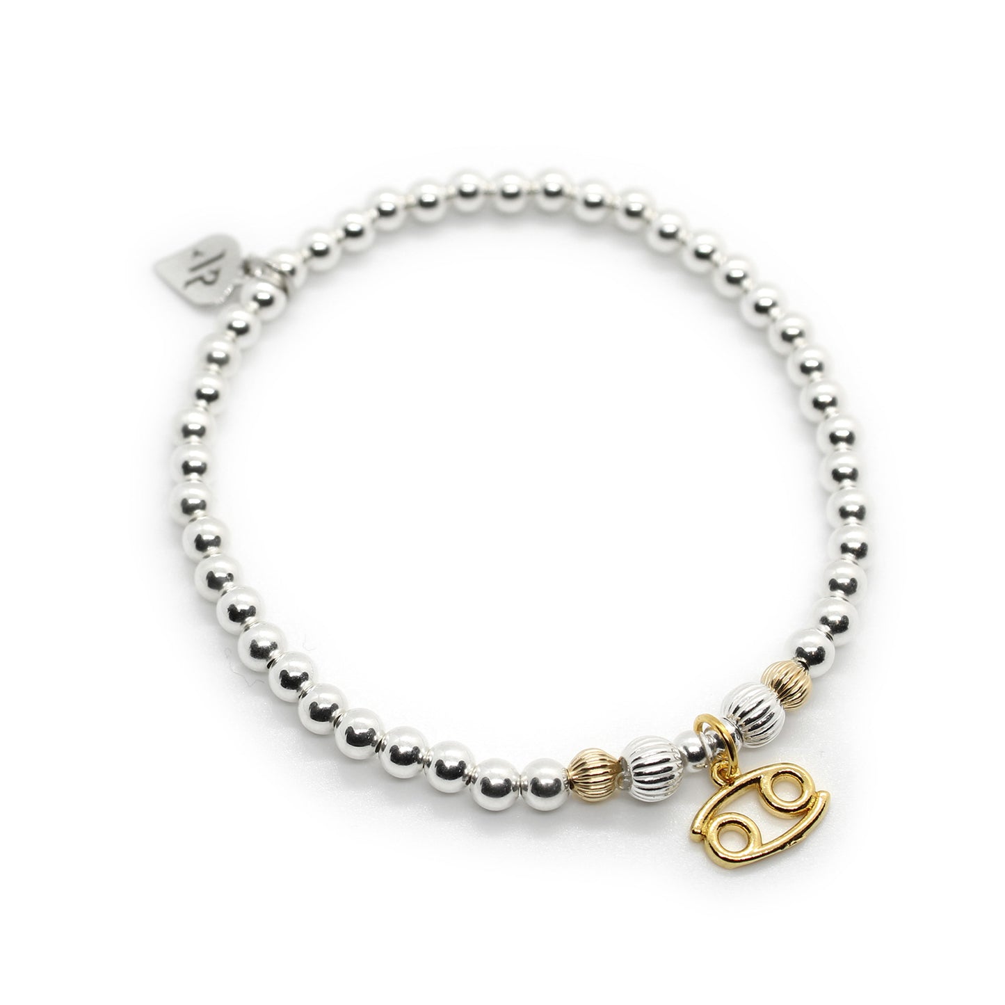 Personalised Silver and Rose Gold Bracelet with Horoscope Charm