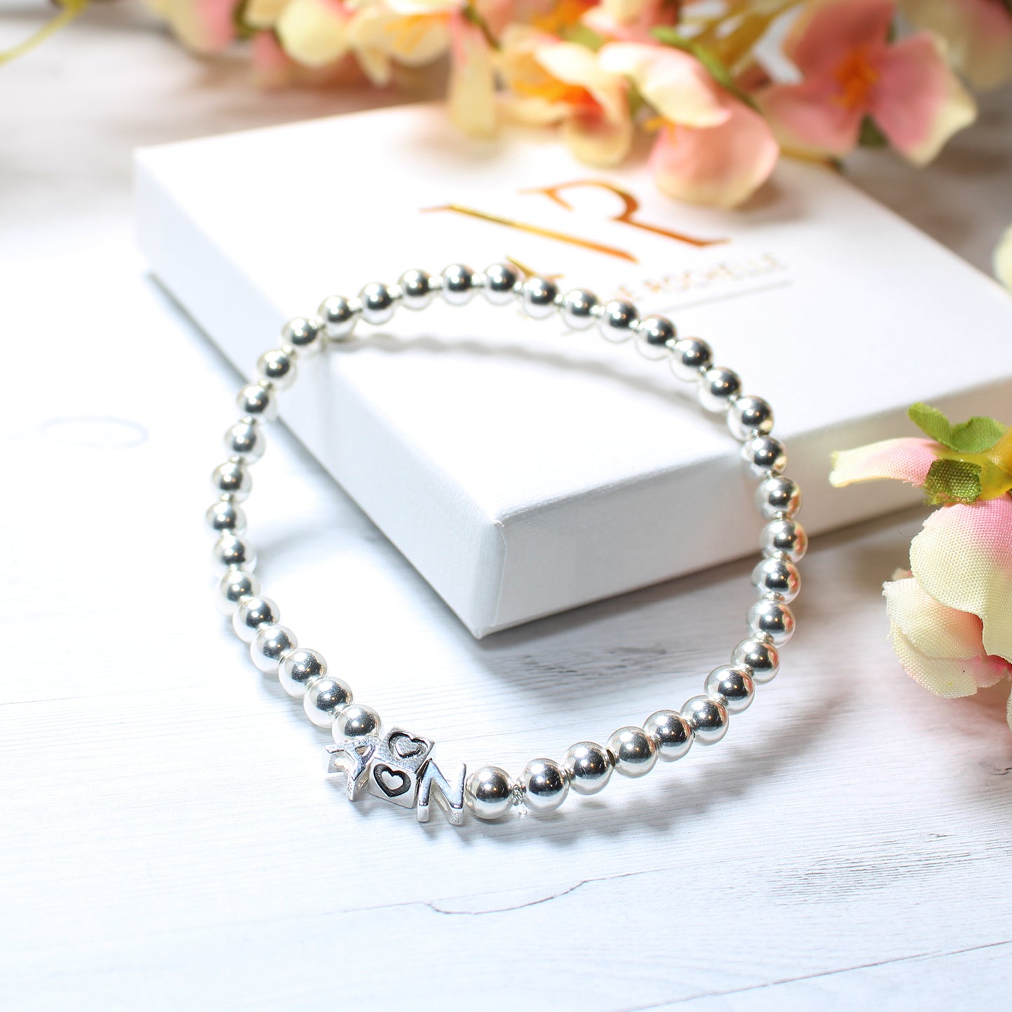 Sterling Silver Personalised Loves Stacking Bracelet