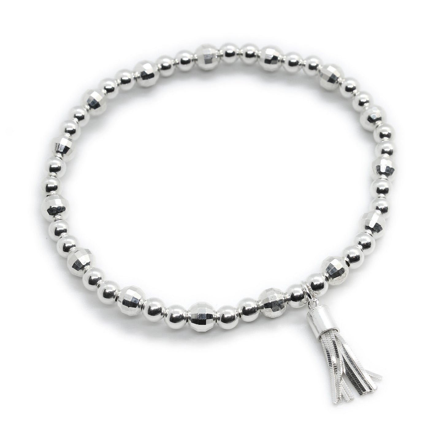 Sterling Silver Tassel Stacking Bracelet