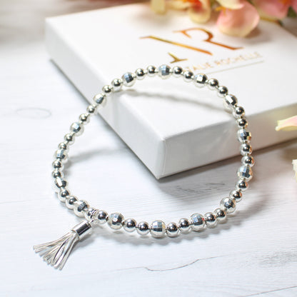 Sterling Silver Tassel Stacking Bracelet