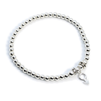 male symbol Sterling Silver Stacking Bracelet