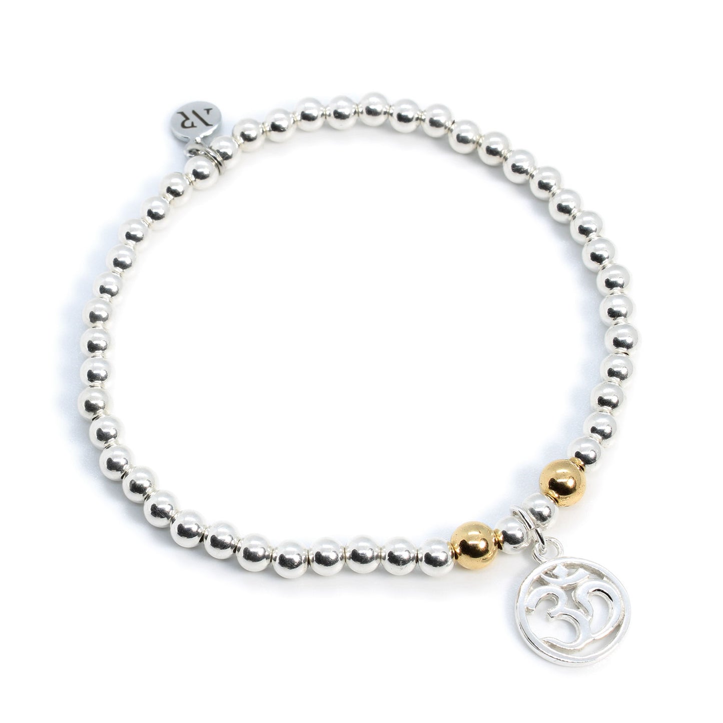 Ohm Symbol Charm Sterling Silver/Gold Stacking Bracelet