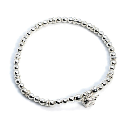 Hedgehog Charm Sterling Silver Stacking Bracelet